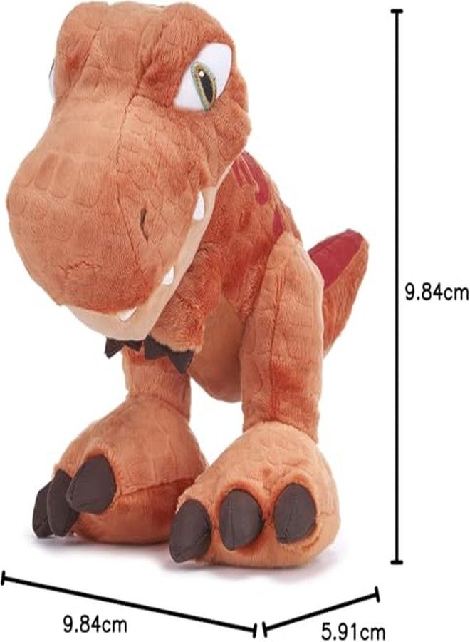 STRIDERS لعبة ديناصور برتقالي شرس من ستريدرز، مقاس 10 بوصات، لعبة قطيفة ناعمة على شكل ديناصور تي ريكس، حيوان محشو لطيف ومحبوب للأطفال - Image 5